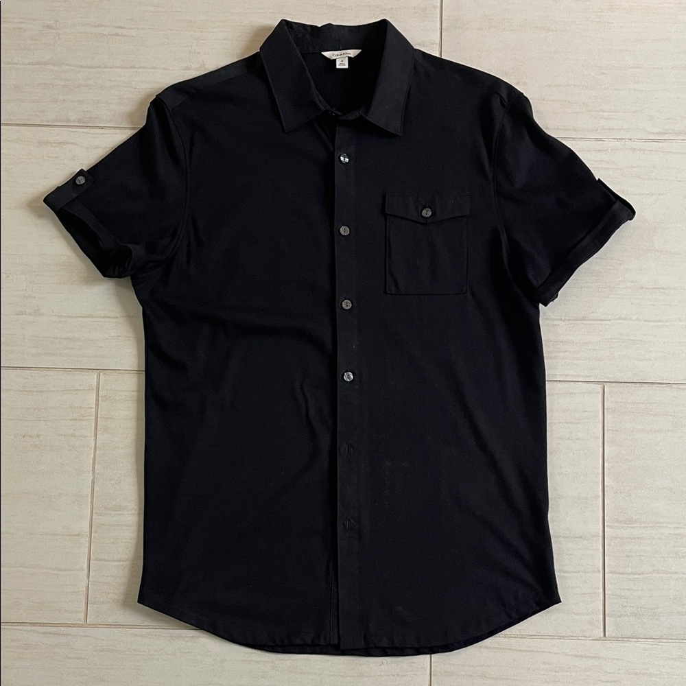 Calvin Klein Men's Black Casual Button Down Shirt
